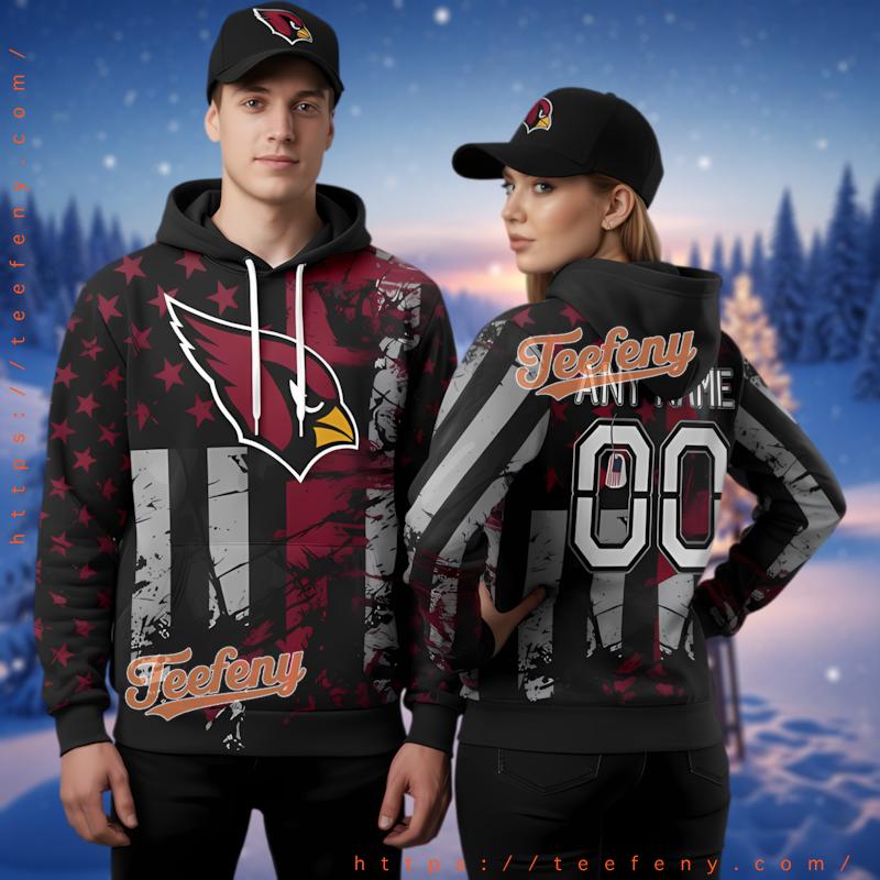 Personalized Arizona Cardinals American Flag 3D Hoodie Realistic