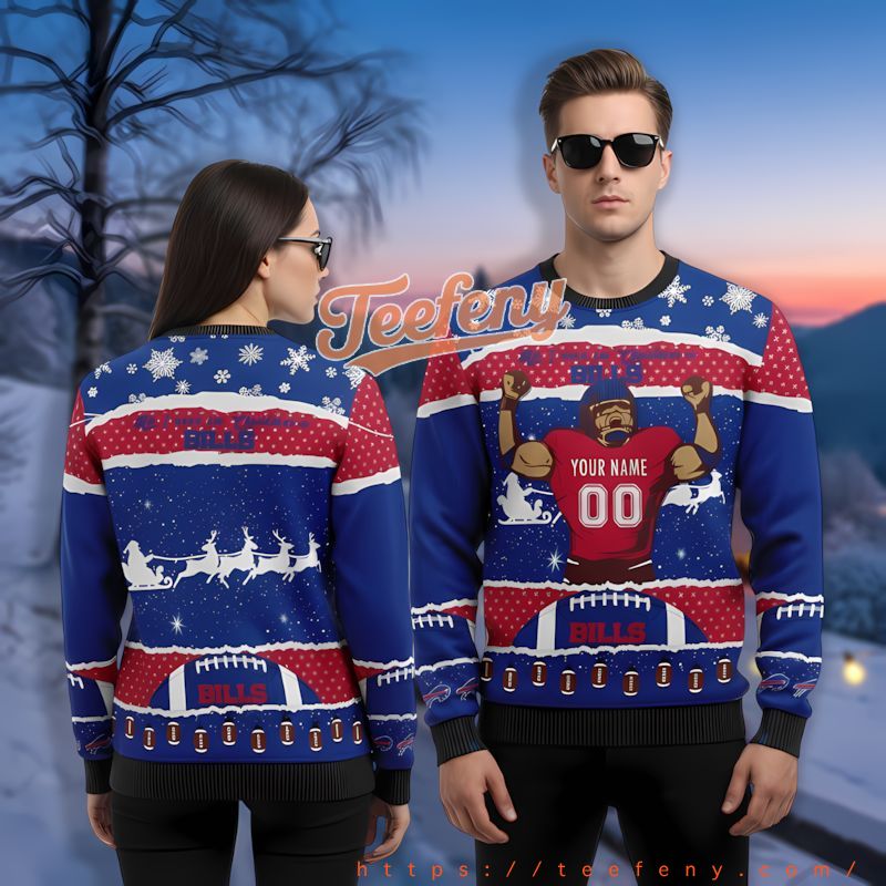 Personalized Buffalo Bills Logo Blue Best Ugly Christmas Sweaters