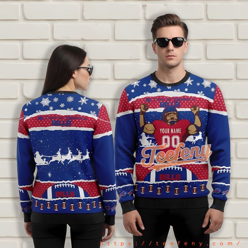 Personalized Buffalo Bills Logo Blue Best Ugly Christmas Sweaters Personalized Buffalo Bills Logo Blue Best Ugly Christmas Sweaters