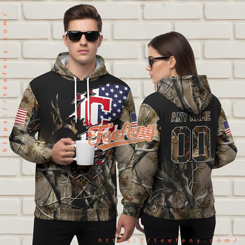 Personalized Cleveland Guardians American Flag Camo 3D Hoodie Zipper