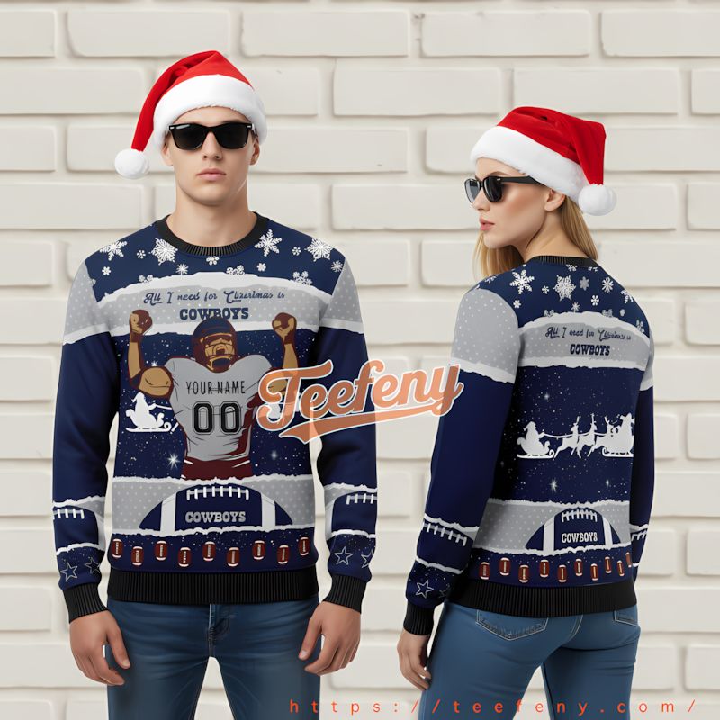Denver Broncos Reindeer Snowman Sweater Merry Christmas Orange