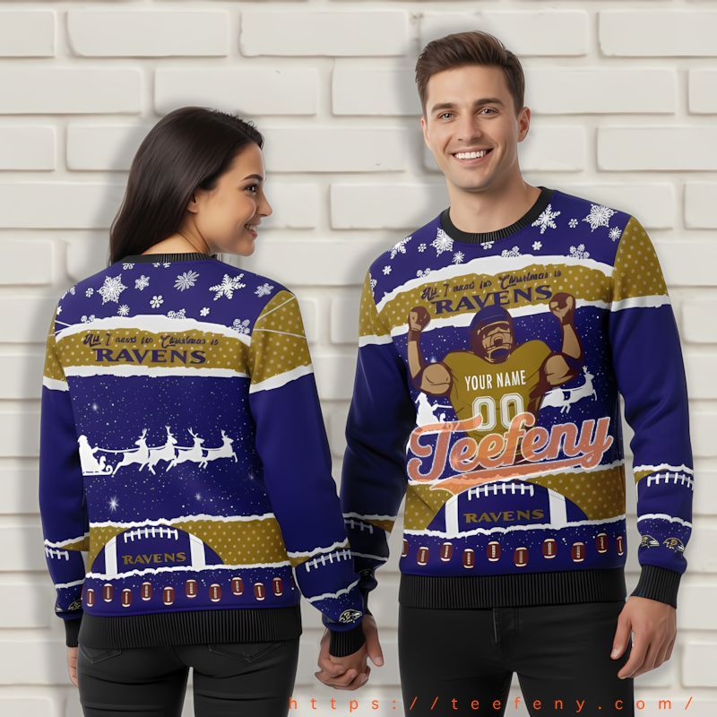 Pesonalized Baltimore Ravens Player Purple Ugliest Xmas Sweater Ever Pesonalized Baltimore Ravens Player Purple Ugliest Xmas Sweater Ever