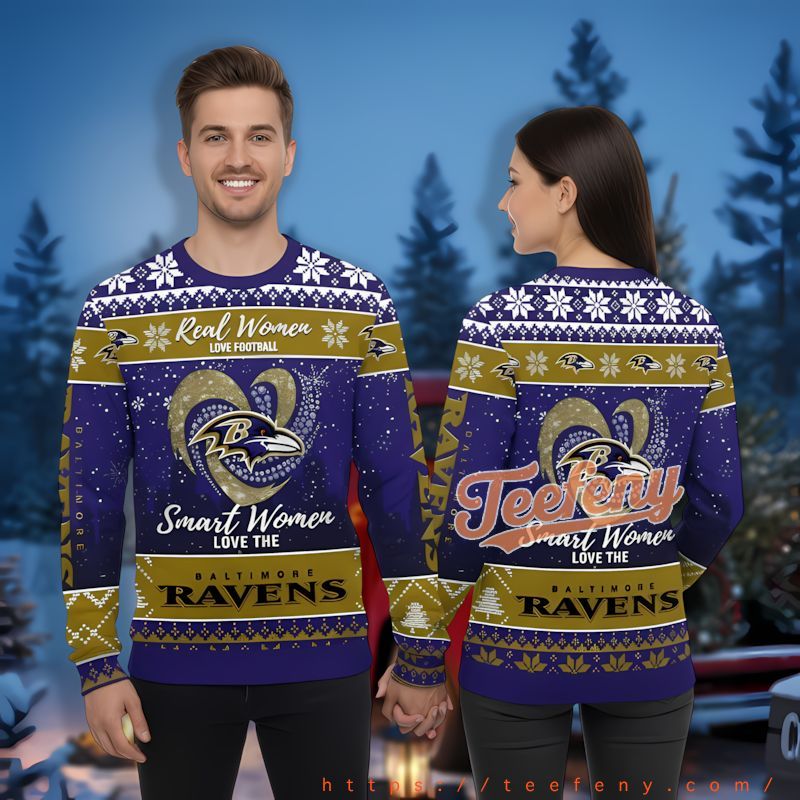Real Women Love Baltimore Ravens Fans Purple Cheap Ugly Christmas Sweater