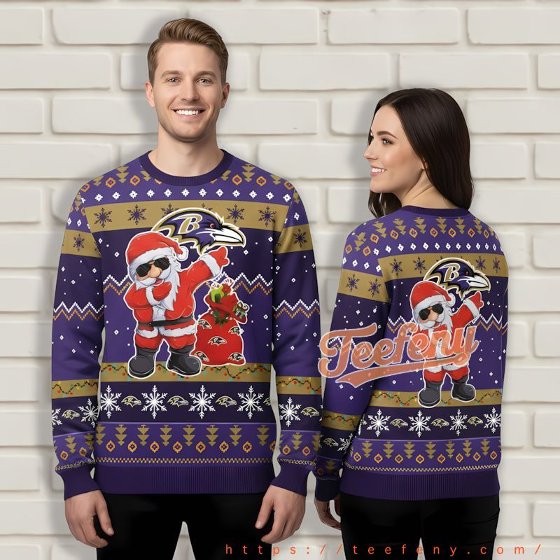 Santa Claus Naughty Baltimore Ravens Purple Christmas Sweater Women Santa Claus Naughty Baltimore Ravens Purple Christmas Sweater Women