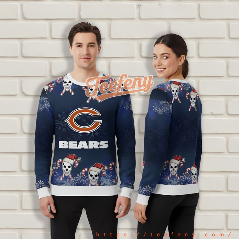 Skull Candy Chicago Bears Blue White Big And Tall Xmas Sweaters Skull Candy Chicago Bears Blue White Big And Tall Xmas Sweaters