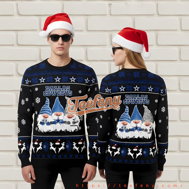 Dallas Cowboys Snomes Most Ugly Christmas Sweater Blue