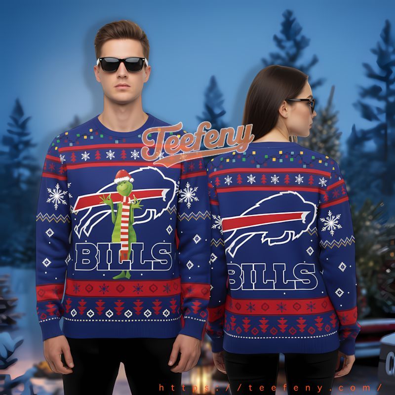The Grinch Buffalo Bills Blue Best Ugly Christmas Sweaters