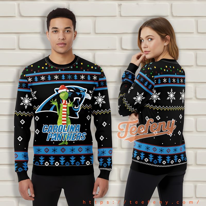 The Grinch Carolina Panthers Black Funny Christmas Pullover The Grinch Carolina Panthers Black Funny Christmas Pullover