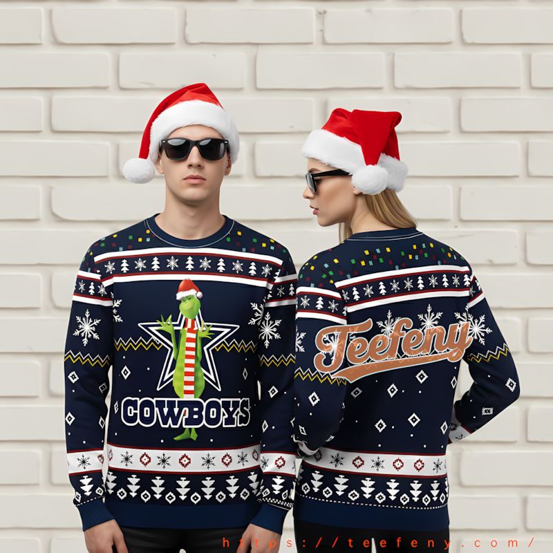 Dallas Cowboys The Grinch Claus Plus Size Ugly Christmas Sweater Blue