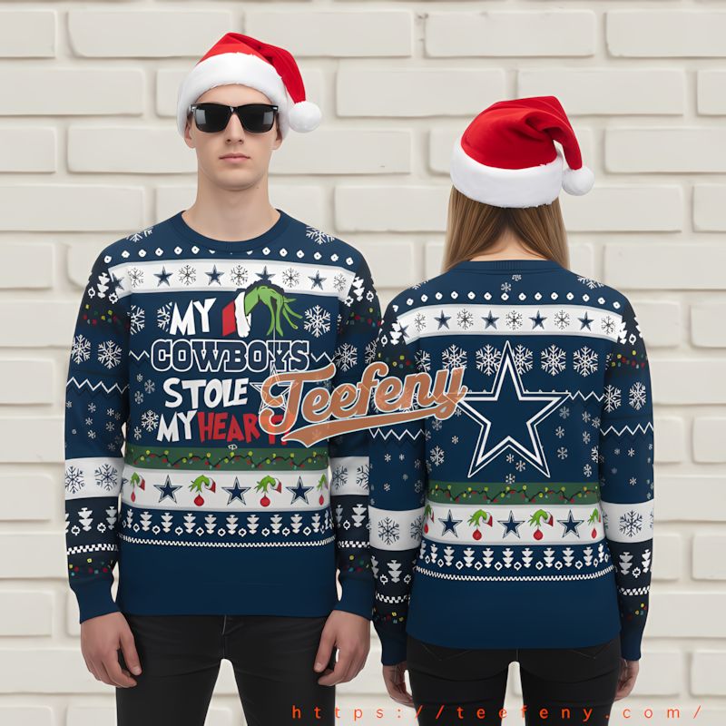 Dallas Cowboys The Grinch Stole Cheap Christmas Sweater Blue