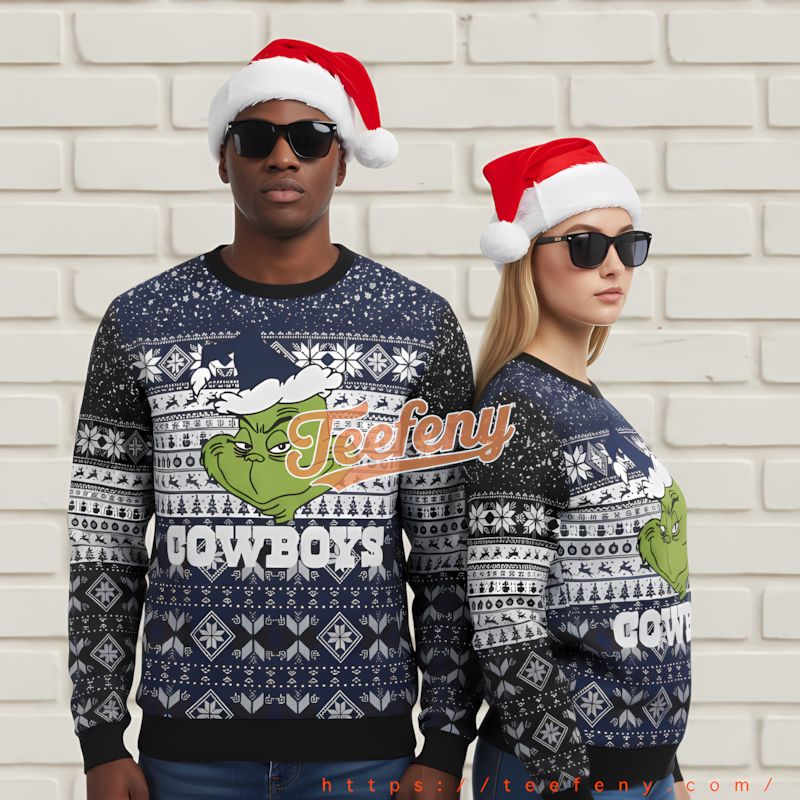 Dallas Cowboys The Grinch Ugliest Xmas Sweater Blue