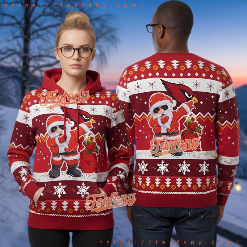 Arizona Cardinals Dabbing Santa Ugly Christmas 3D Hoodie