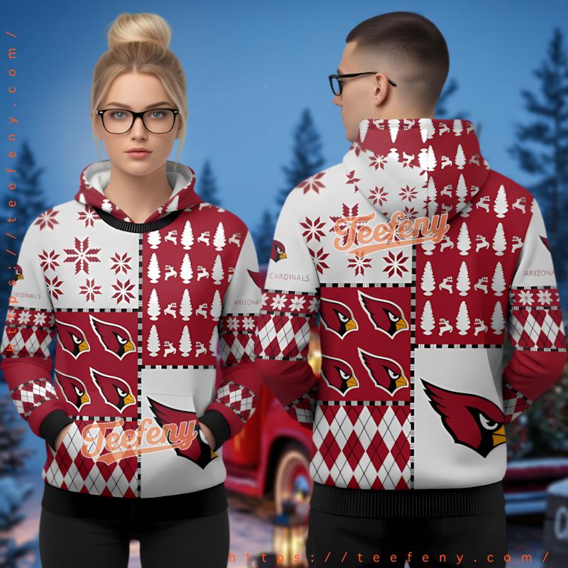 Arizona Cardinals Festive Reindeer Snowflake Ugly Christmas 3D Hoodie
