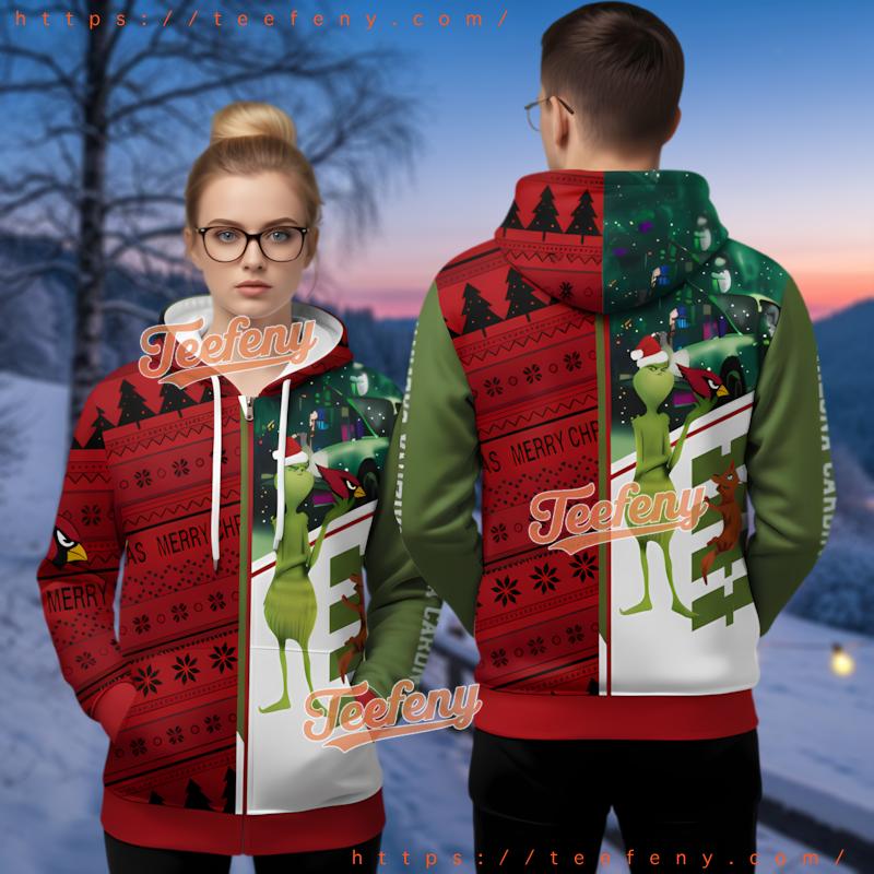 Arizona Cardinals Grinch Max Dog Ugly Christmas 3D Hoodie