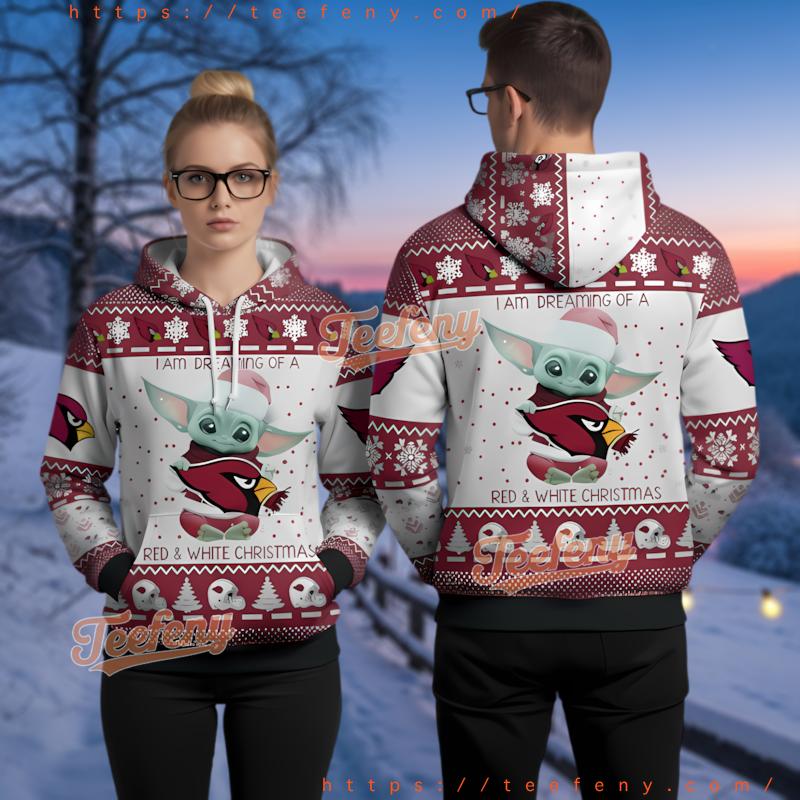 Arizona Cardinals Grogu Dreaming Ugly Christmas 3D Hoodie