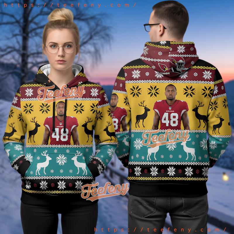 Arizona Cardinals Isaiah Simmons Ugly Christmas 3D Hoodie Reindeer