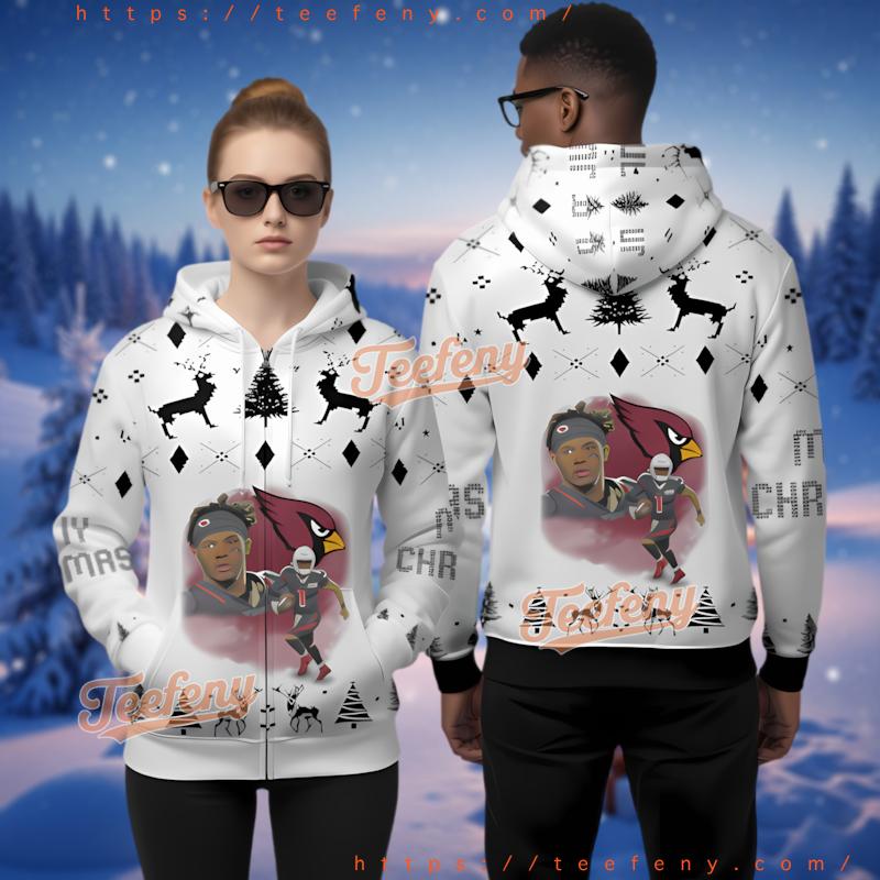 Arizona Cardinals Kyler Murray Ugly Christmas 3D Zip Hoodie Gift