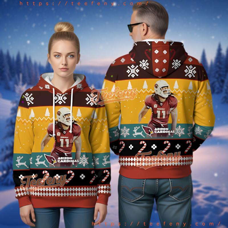 Arizona Cardinals Larry Fitzgerald Ugly Christmas 3D Hoodie