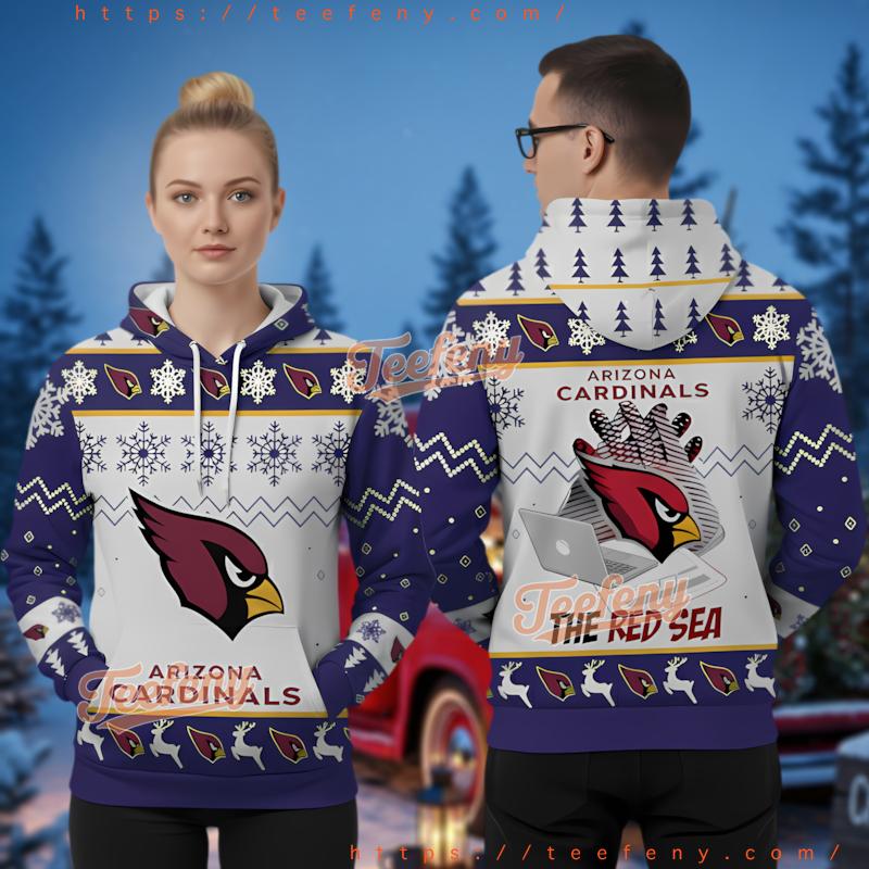 Arizona Cardinals The Red Sea Ugly Christmas 3D Hoodie