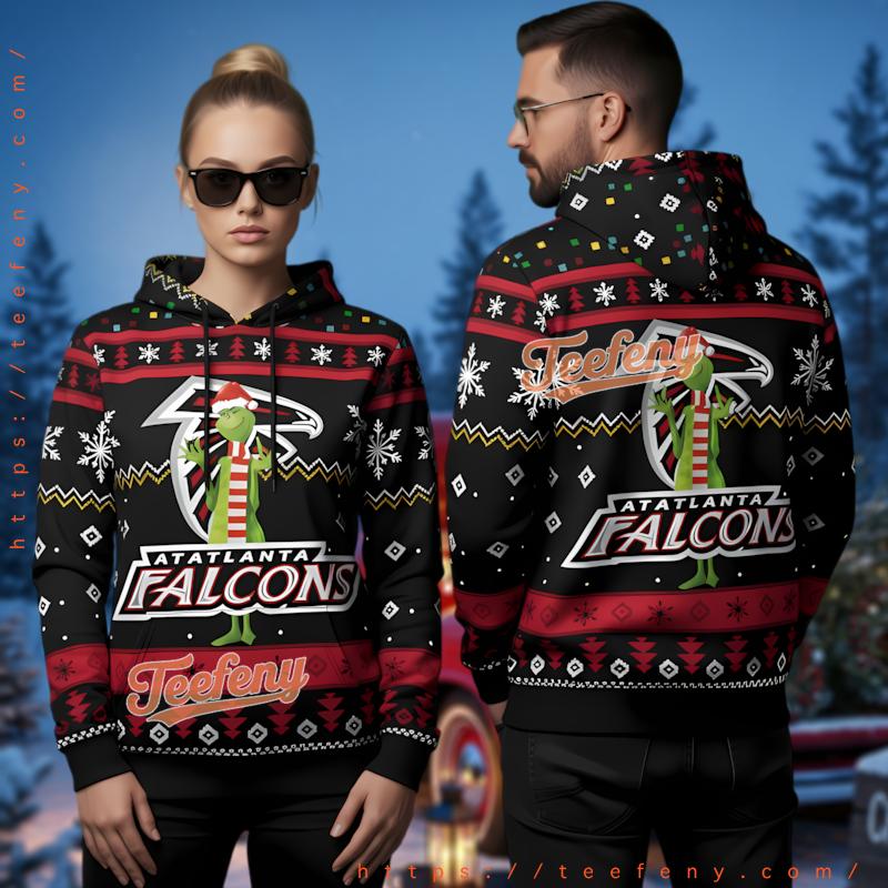 Atlanta Falcons Grinch Stole Christmas 3D Ugly Hoodie