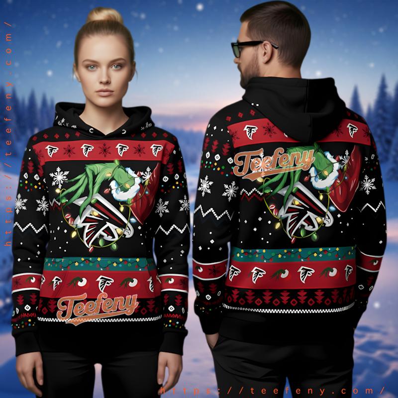 Atlanta Falcons Grinch Stole Xmas Ugly Christmas 3D Hoodie