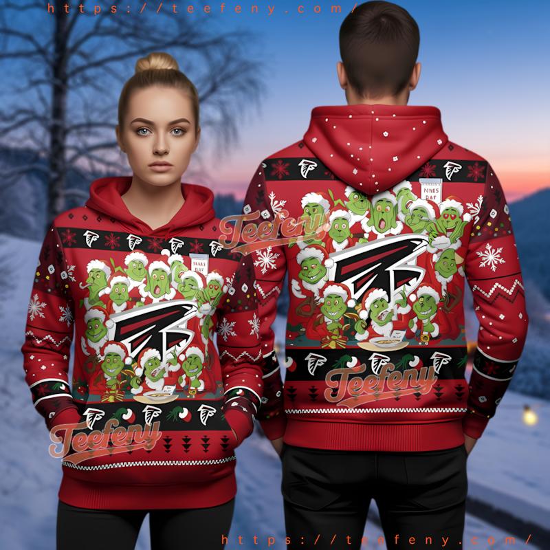 Atlanta Falcons Grinch Team Naughty Christmas 3D Hoodie