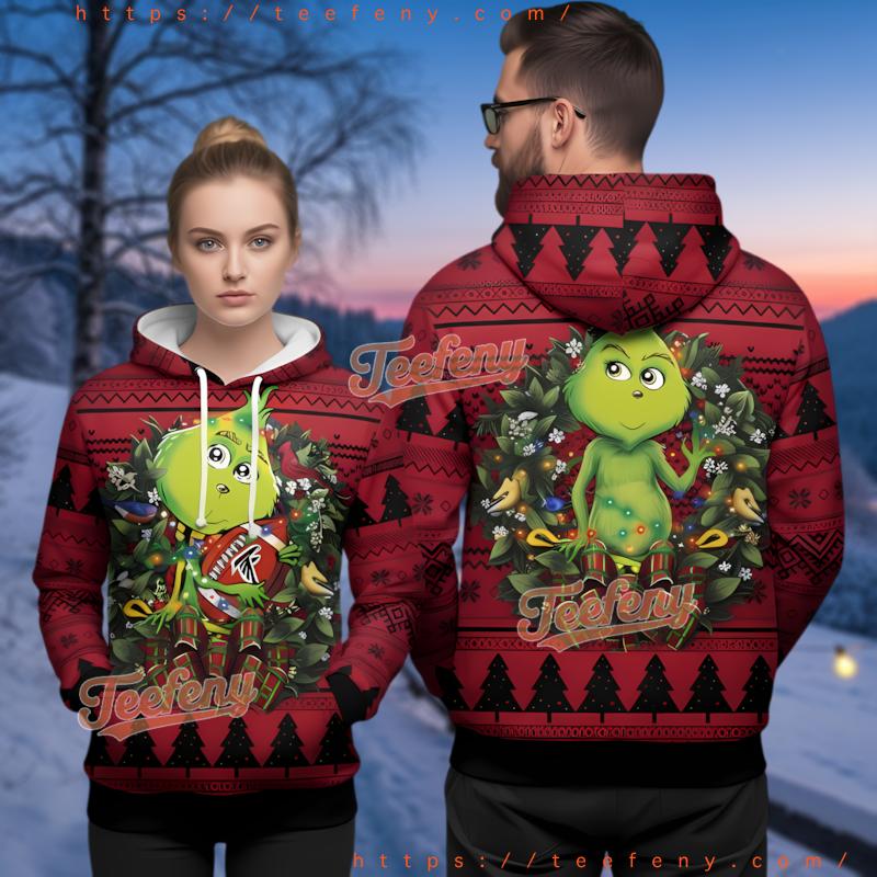 Atlanta Falcons Grinch Ugly Christmas 3D Hoodie Nfl Holiday