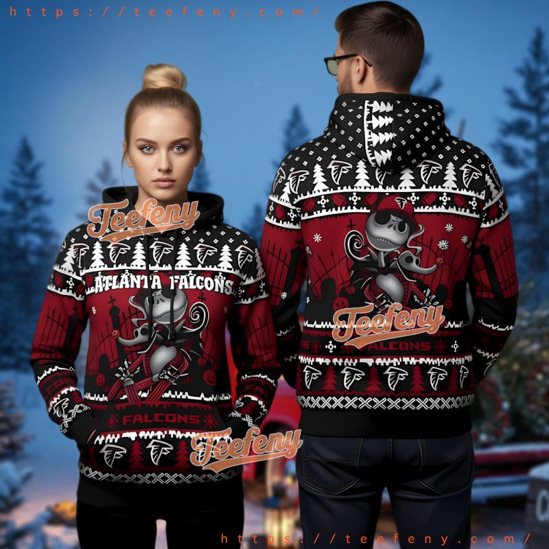 Atlanta Falcons Nightmare Before Christmas Jack Skellington 3D Hoodie
