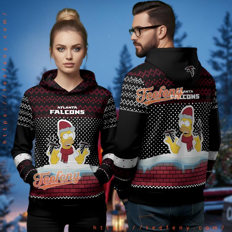 Atlanta Falcons The Simpsons Homer Ugly Christmas 3D Hoodie
