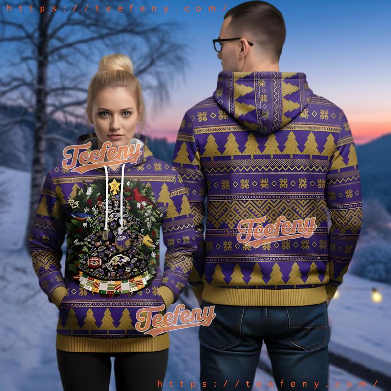 Baltimore Ravens Baby Yoda Grogu Ugly Christmas 3D Hoodie Baltimore Ravens Baby Yoda Grogu Ugly Christmas 3D Hoodie