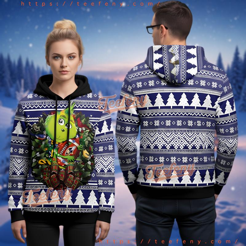 Baltimore Ravens Grinch Ugly Christmas 3D Hoodie