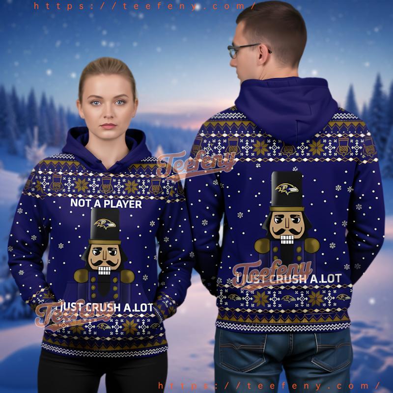 Baltimore Ravens Nutcracker Ugly Christmas 3D Hoodie For Men Women