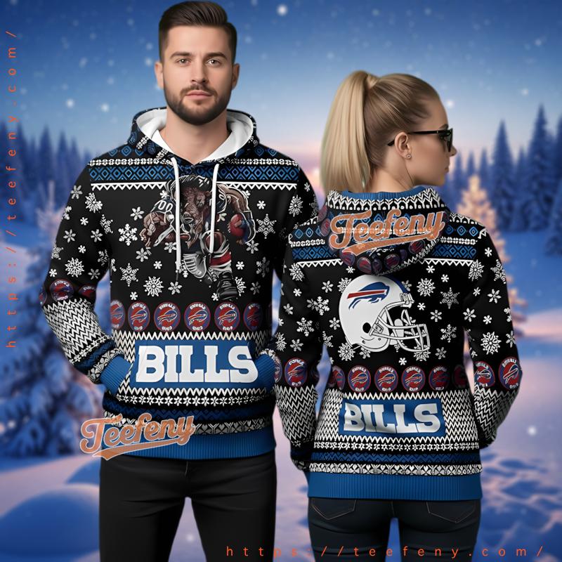 Buffalo Bills Football Theme 3D Ugly Christmas Hoodie Seasonal