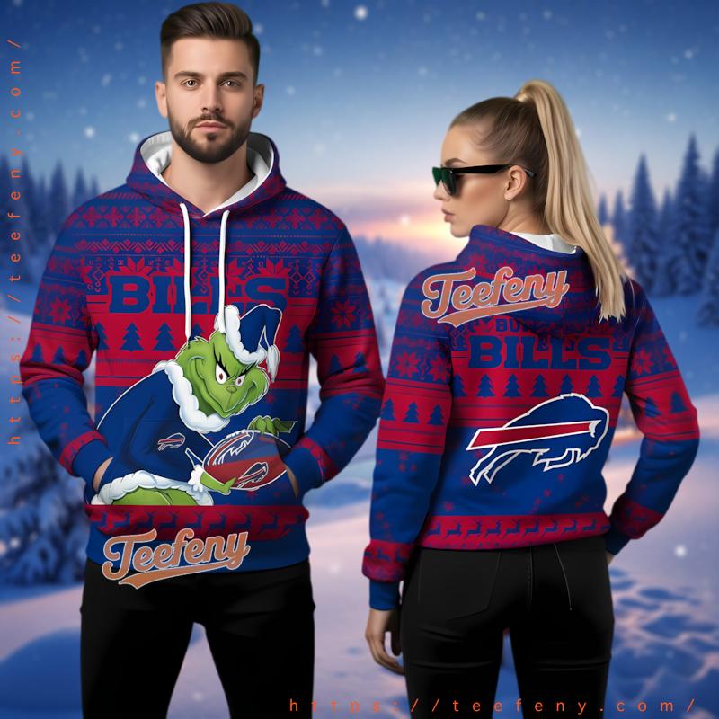 Buffalo Bills Grinch Stole Game Ugly Christmas Hoodie 3D