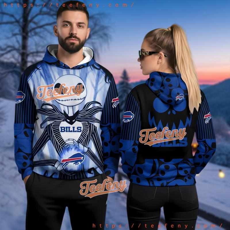 Buffalo Bills Jack Skellington Nightmare Before Christmas 3D Hoodie