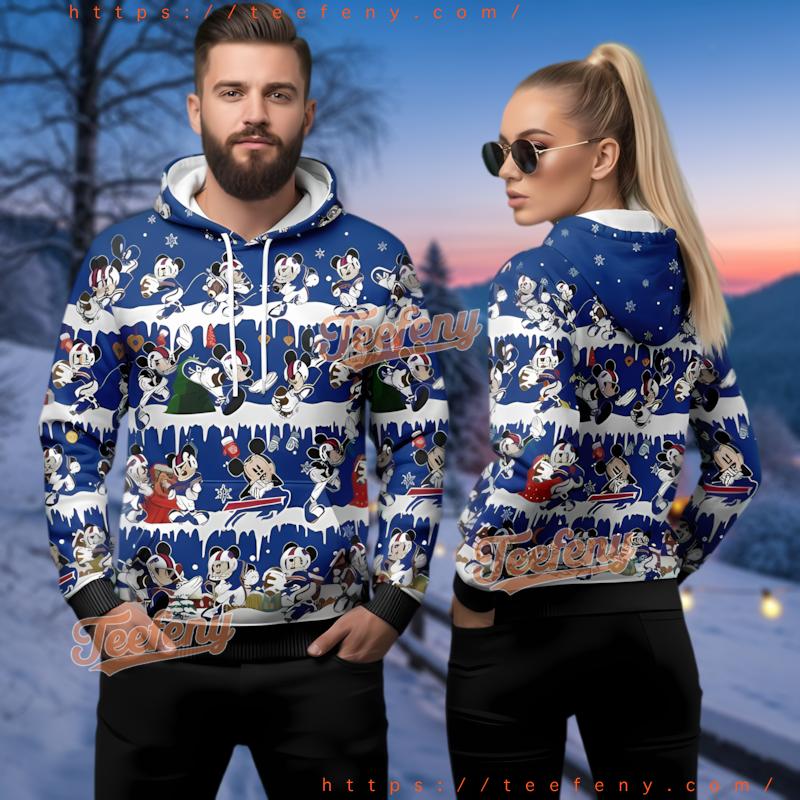 Buffalo Bills Mickey Mouse Winter Ugly Christmas 3D Hoodie