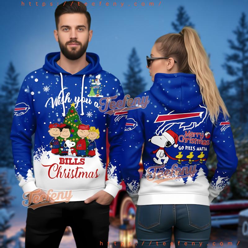 Buffalo Bills Snoopy Bills Mafia Merry Christmas 3D Hoodie