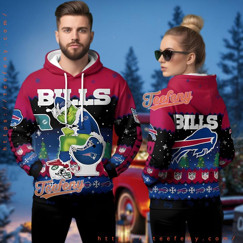 Buffalo Bills The Grinch Funny 3D Ugly Christmas Hoodie