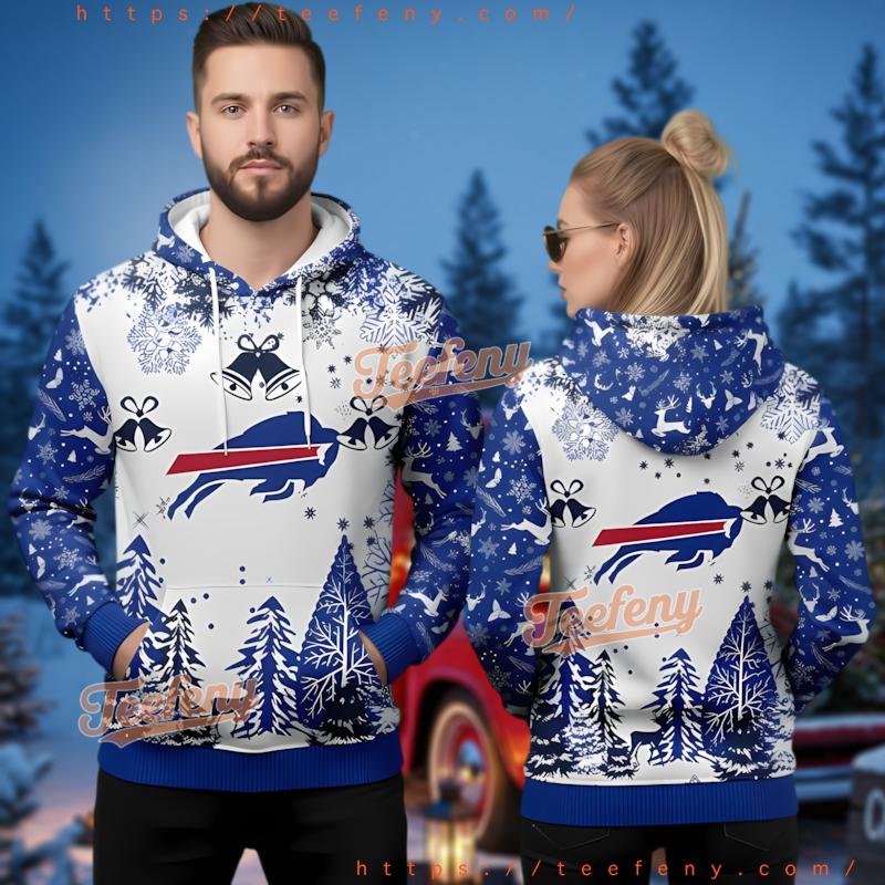 Buffalo Bills Xmas Bell Forest 3D Ugly Christmas Hoodie