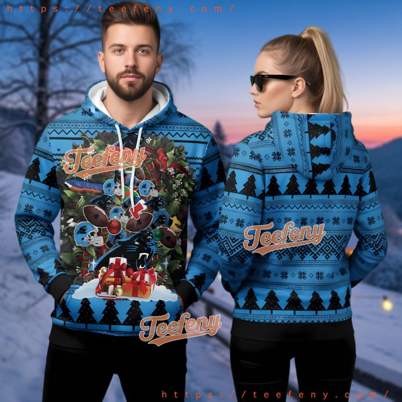Carolina Panthers Blue Grinch Ugly Christmas 3D Hoodie Carolina Panthers Blue Grinch Ugly Christmas 3D Hoodie