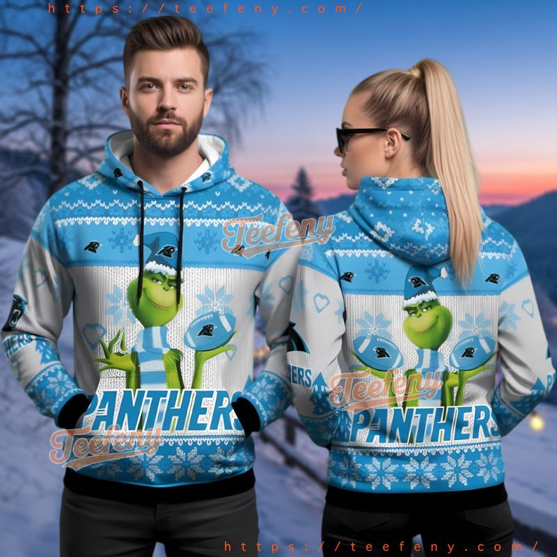 Carolina Panthers Grinch Character Ugly Christmas 3D Hoodie