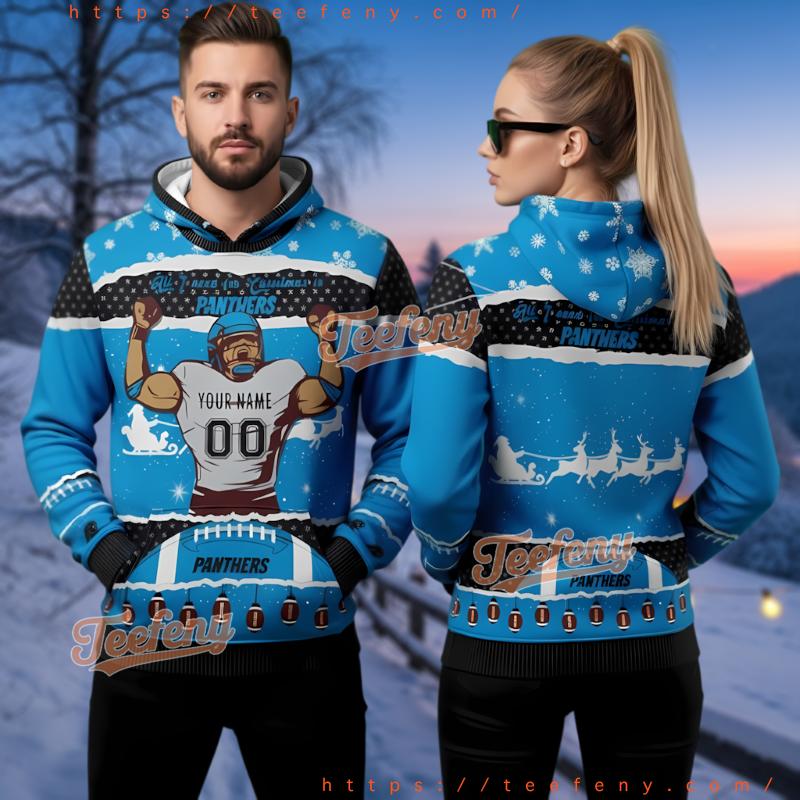 Carolina Panthers Personalized Player Ugly Christmas 3D Hoodie Fan