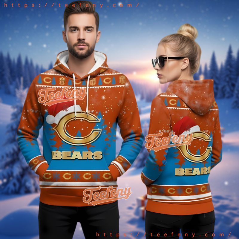 Chicago Bears 3D Ugly Christmas Hoodie Men Women