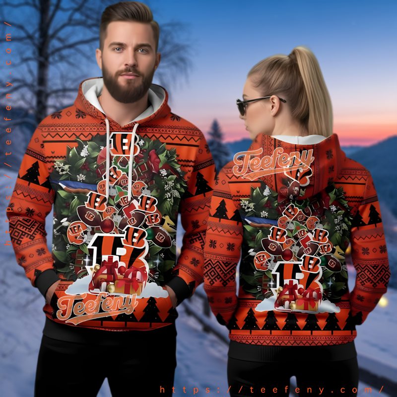 Cincinnati Bengals Orange Christmas Tree Ugly Hoodie 3D Holiday Gifts