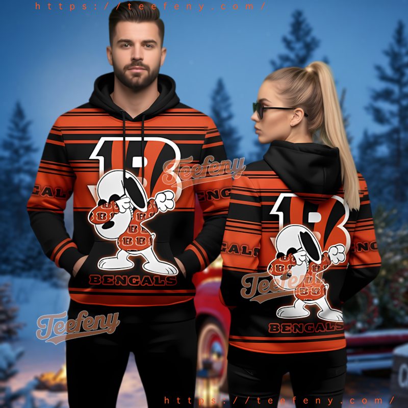 Cincinnati Bengals Snoopy Dabbing 3D Ugly Christmas Hoodie Cincinnati Bengals Snoopy Dabbing 3D Ugly Christmas Hoodie
