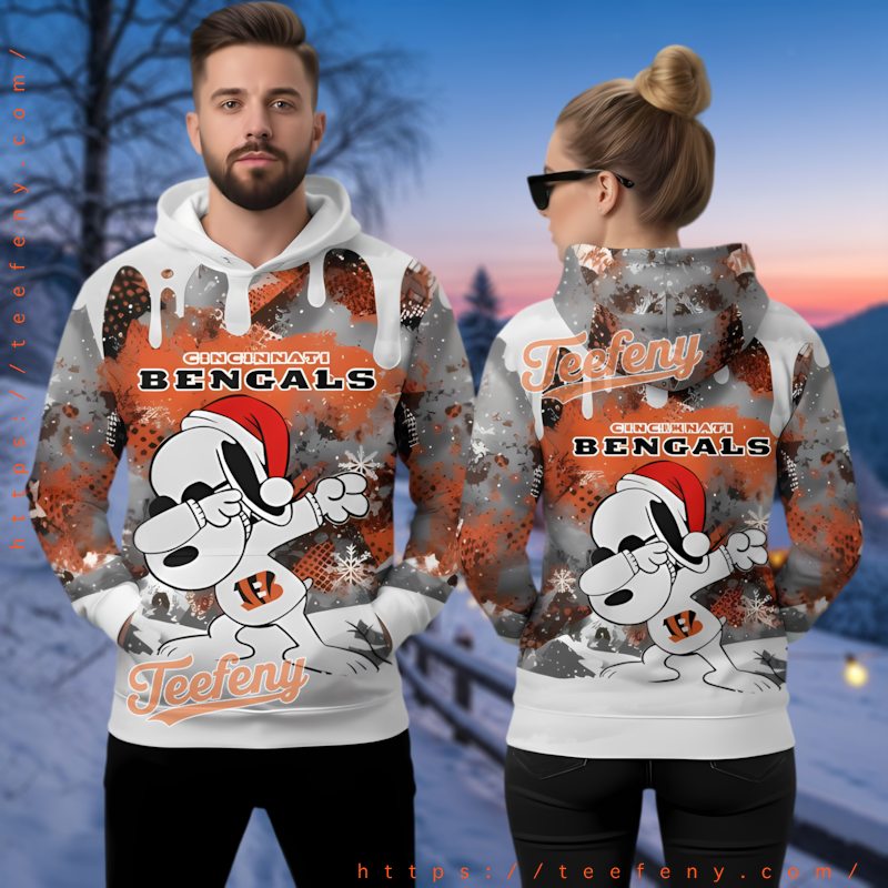 Cincinnati Bengals Snoopy Dabbing Christmas 3D Hoodie Men Women Cincinnati Bengals Snoopy Dabbing Christmas 3D Hoodie Men Women