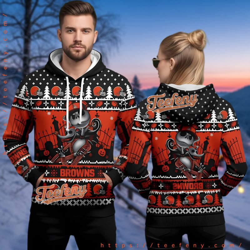 Cleveland Browns Mickey Mouse Football 3D Ugly Christmas Hoodie Cleveland Browns Mickey Mouse Football 3D Ugly Christmas Hoodie