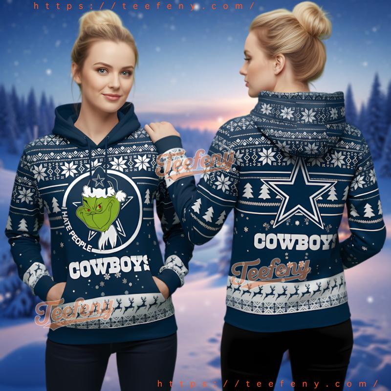Dallas Cowboys Funny Grinchmas 3D Ugly Christmas Hoodie Printing