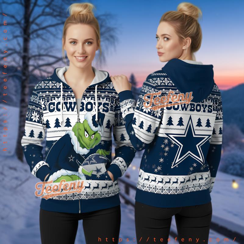 Dallas Cowboys Grinch Stole Football 3D Ugly Christmas Men Hoodie