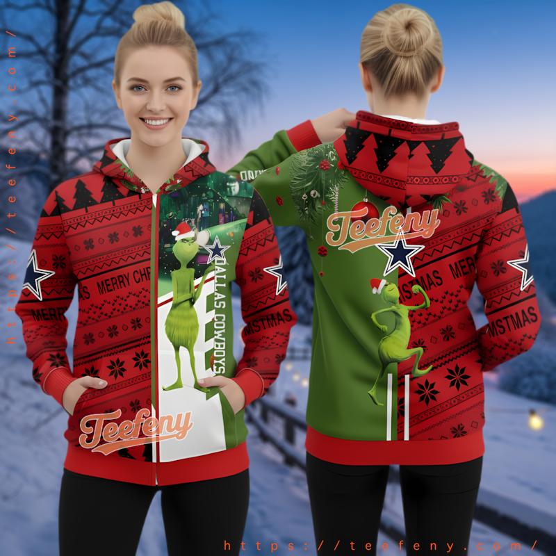Dallas Cowboys Grinch Ugly Christmas 3D Hoodie Nfl Fan Gear